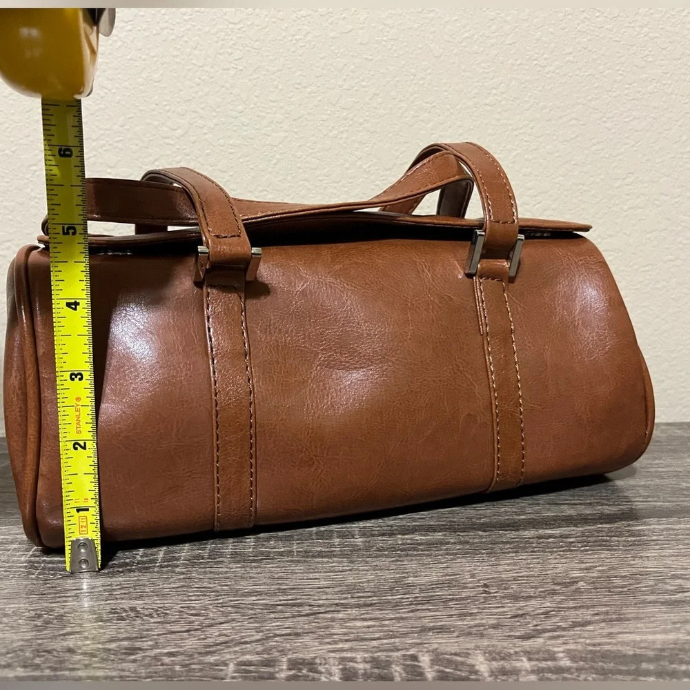 Brown Faux Leather Barrel Bag Set - Picture 8 of 8